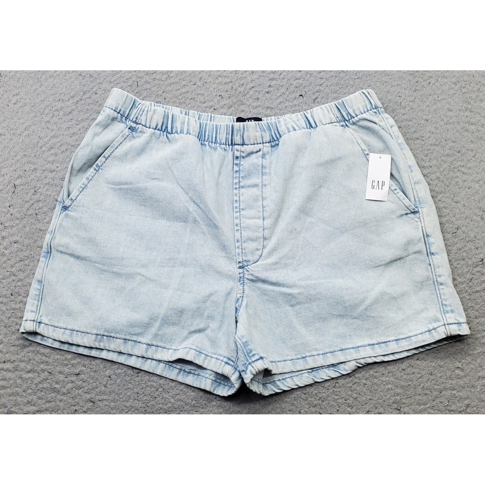 Gap Shorts Womens Small Blue Denim Ultra Soft Light Wash Elastic Waist Pull On - Picture 1 of 9